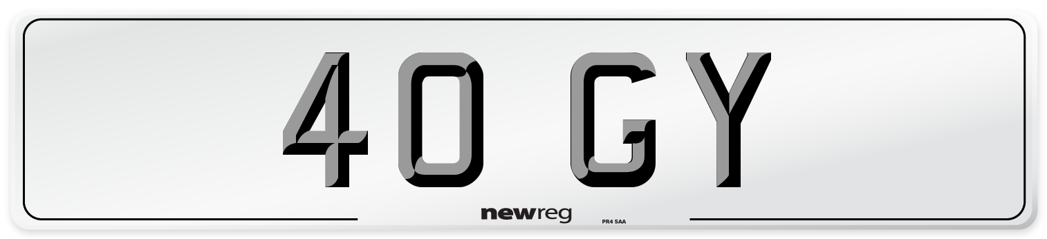 40 GY Number Plate from New Reg